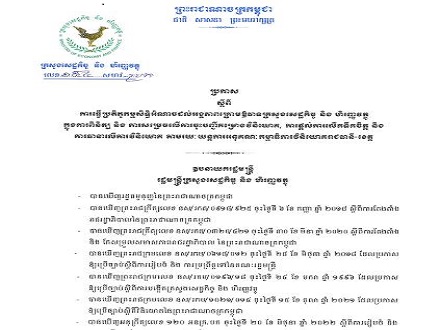 ប្រកាសលេខ ១៥៤ សហវ.ប្រក ចុះថ្ងៃទី ១៧ ខែមីនា ឆ្នាំ២០២៣ ស្តីពីការធ្វើប្រតិភូកម្មសិទ្ធអំណាចដល់អង្គភាពក្រោមឱវាទក្រសួងសេដ្ឋកិច្ចនិងហិរញ្ញវត្ថុ